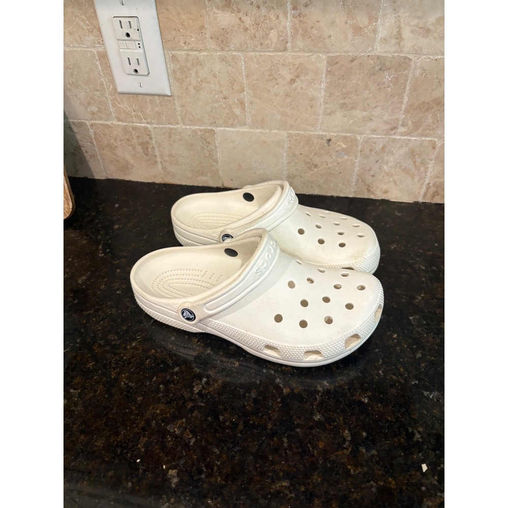 Crocs Classic Clog White Mens 7 Womens 9 Slip On Comfort Shoes